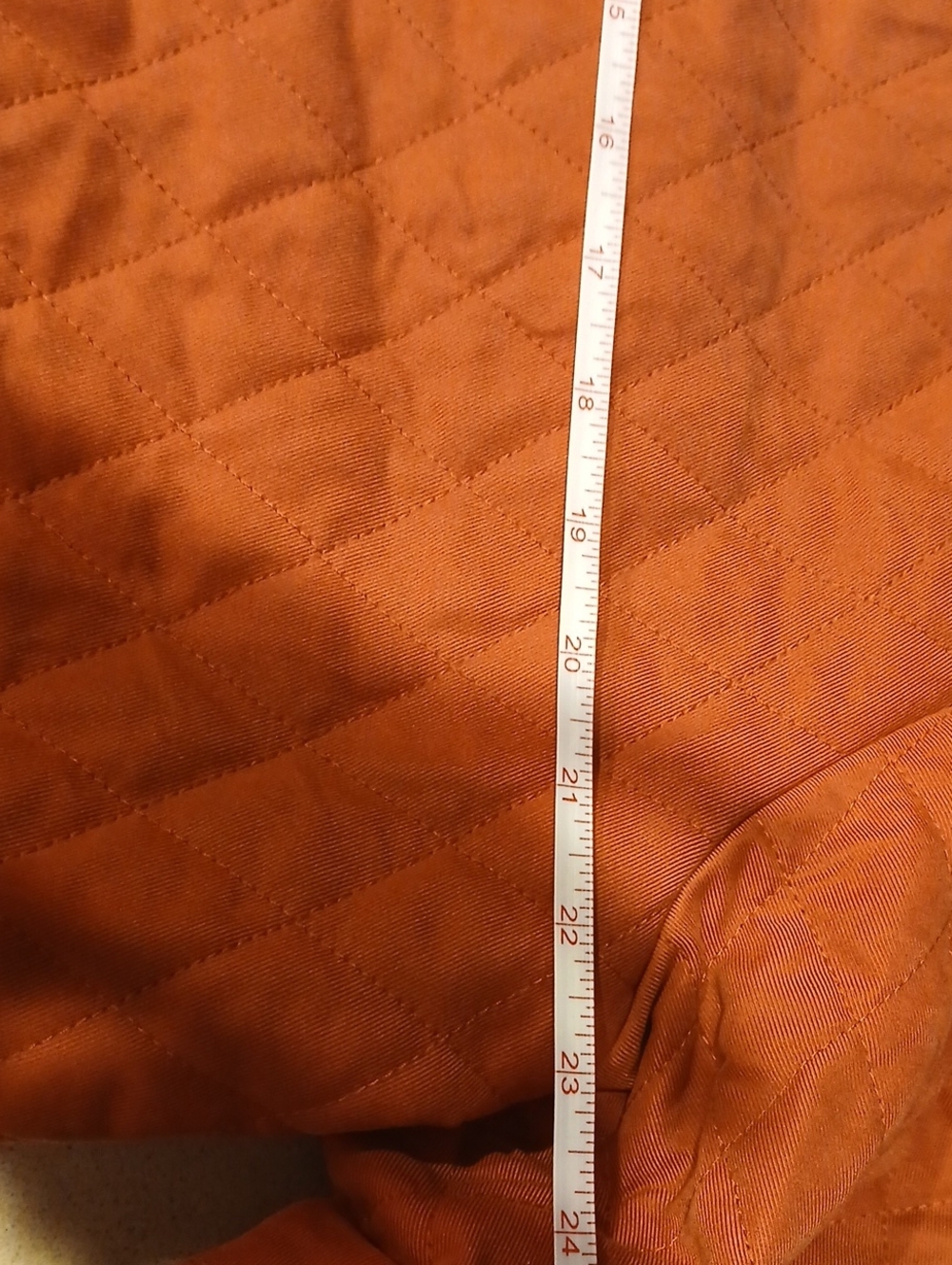Orvis Quilted Rust-Orange Jacket with Brown Corduroy Trim - Picture 8 of 10